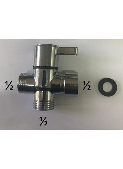 HMS - Bathroom Robot Shower Set Diverter Faucet with 1/2-1/2-1/2 Fitting - Image 1