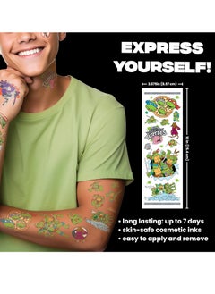 SAVVi Savvi - 17 Teenage Mutant Ninja Turtles Temporary Tattoos: Skin-Safe Ink, Great for Parties and Everyday Wear, Gifts for Teens and Adults, Made in the USA [2 sheets, 17 count]  - Image 4