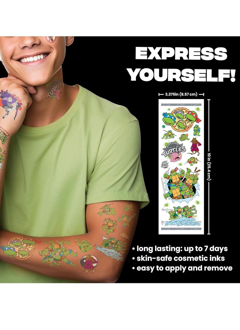 SAVVi - Savvi - 17 Teenage Mutant Ninja Turtles Temporary Tattoos: Skin-Safe Ink, Great for Parties and Everyday Wear, Gifts for Teens and Adults, Made in the USA [2 sheets, 17 count] - Image 1