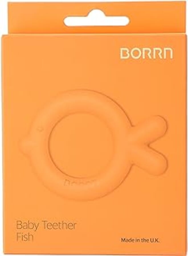 Borrn Silicone Fish Shaped Baby Teether - Orange