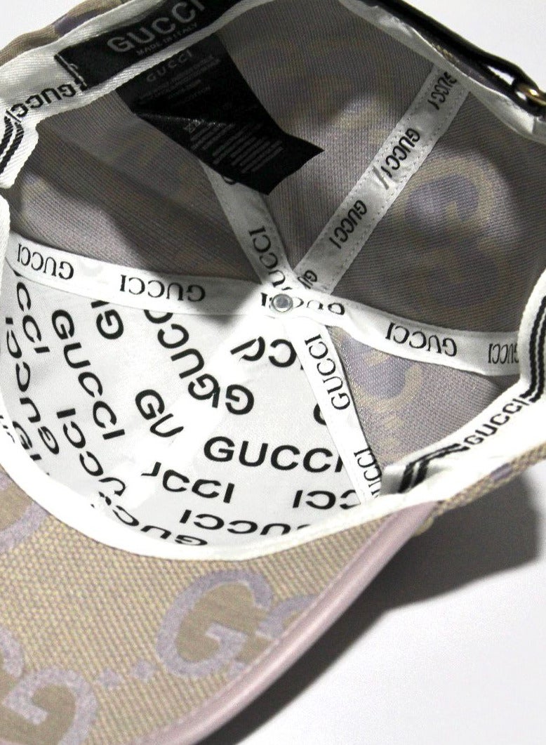 GUCCI Gucci GG Monogram Canvas Baseball Cap - Beige & Light Pruple  - Image 5