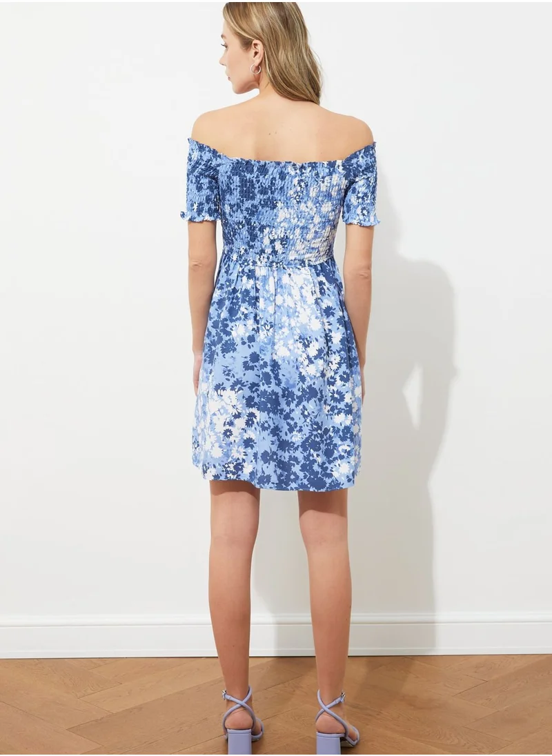 trendyol Bardot Printed Dress