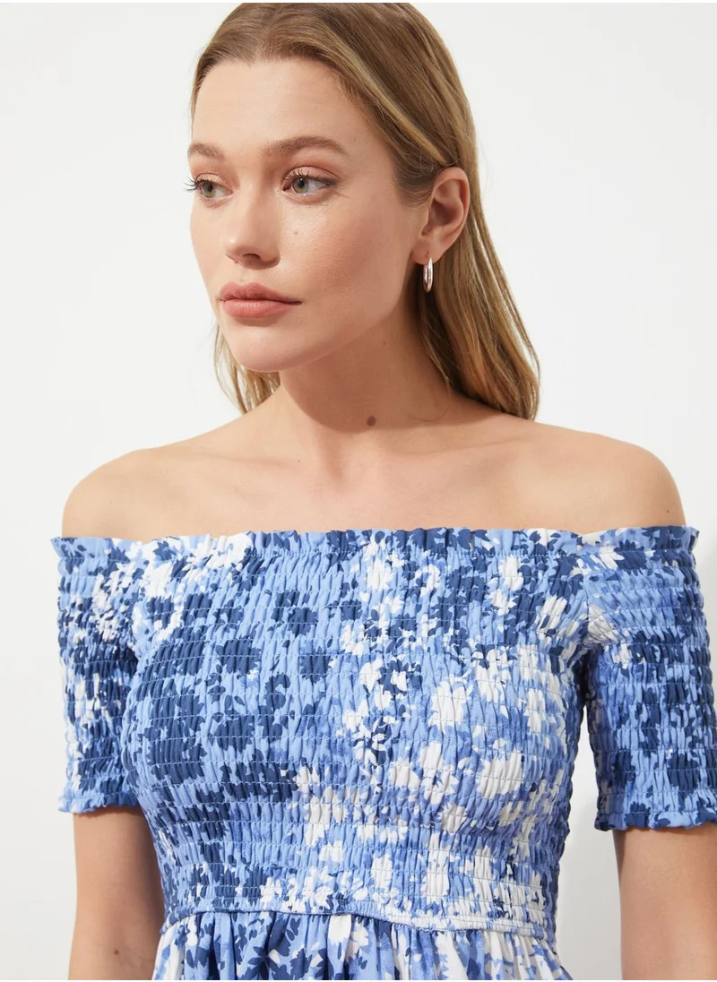 trendyol Bardot Printed Dress