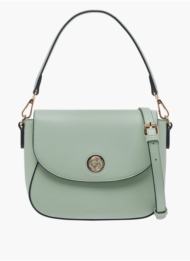 Celeste Women Solid Crossbody Bag with Button Closure and Adjustable Strap  - Image 1