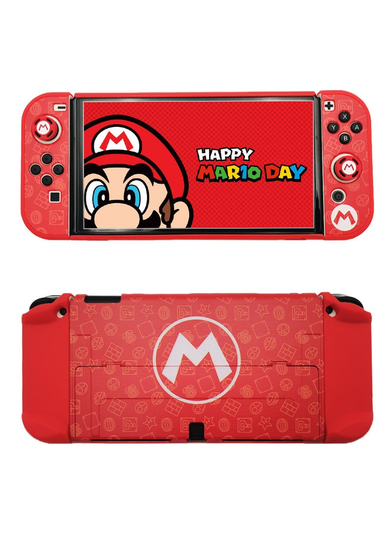 Anmi 4-in-1 Switch Carrying Case for Nintendo Switch OLED, Portable Travel Case with Hard Cover Case, Screen Protector and Thumb Grip Caps, Carry bag with Game Holders for Switch OLED  - Image 5