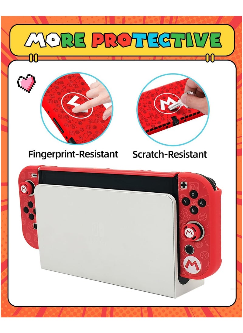 Anmi - 4-in-1 Switch Carrying Case for Nintendo Switch OLED, Portable Travel Case with Hard Cover Case, Screen Protector and Thumb Grip Caps, Carry bag with Game Holders for Switch OLED - Image 1