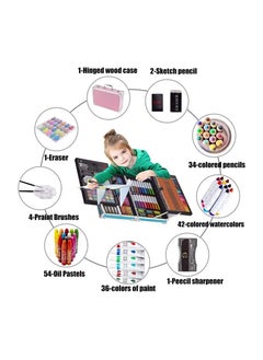 Generic Art Set 145pcs with Portable Box, Professional Artists Drawing Set for Kids, Teens and Adults Including Colored Pencils, Watercolor Paints, Oil Pastels  - Image 4