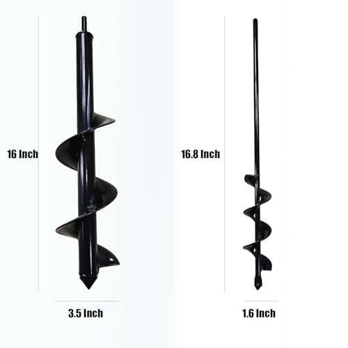 Asoleo 2 Count Garden Auger Drill Bits 35 x 16 16 x 168 Garden Auger Hole Drill Bulb Planting Tool Fits 38 Hex Drill - Image 3