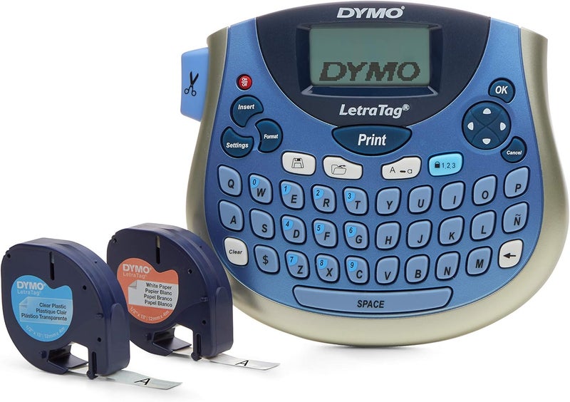 DYMO LetraTag 100T Label Maker Bundle with Black on White and Black on Clear Labels - Image 1