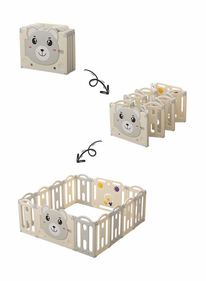 JSAITOYS سياج أطفال محمول قابل للطي متعدد الوظائف من البلاستيك للأطفال روضة أطفال  - Image 2