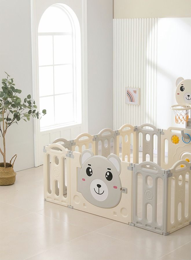 JSAITOYS سياج أطفال محمول قابل للطي متعدد الوظائف من البلاستيك للأطفال روضة أطفال  - Image 5