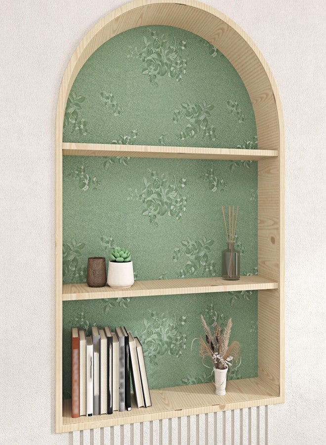Wallercity Sage Green Wallpaper Self Adhesive Rose Embossed Floral Peel and Stick Wallpaper for Bedroom Walls Waterproof Textured Floral Contact Paper for Kitchen Countertops Cabinets 15.8''x78.7'' - Image 4