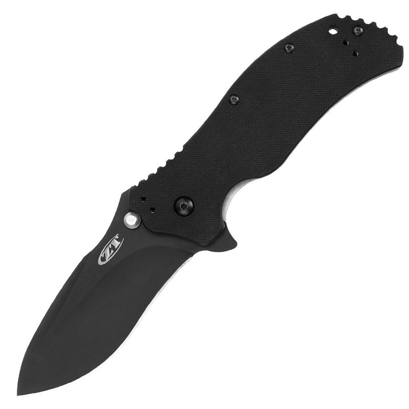 Zero Tolerance 0350 Folding Pocket Knife; 3.25” S30V Stainless Steel Blade with Black Tungsten DLC Finish; Textured G-10 Handle Scales, SpeedSafe Assisted Opening, Liner Lock, Quad-Mount Clip; 6.2 OZ. - Image 1