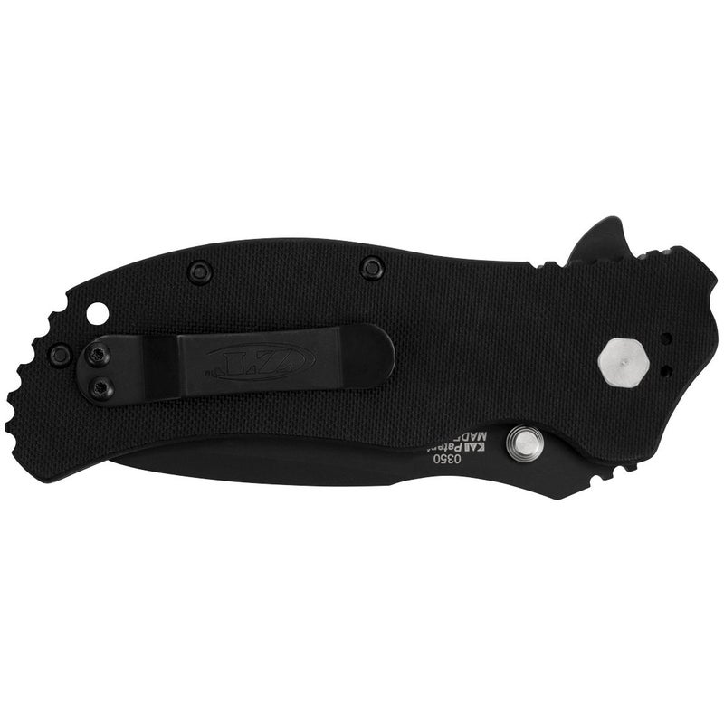 Zero Tolerance 0350 Folding Pocket Knife; 3.25” S30V Stainless Steel Blade with Black Tungsten DLC Finish; Textured G-10 Handle Scales, SpeedSafe Assisted Opening, Liner Lock, Quad-Mount Clip; 6.2 OZ. - Image 4