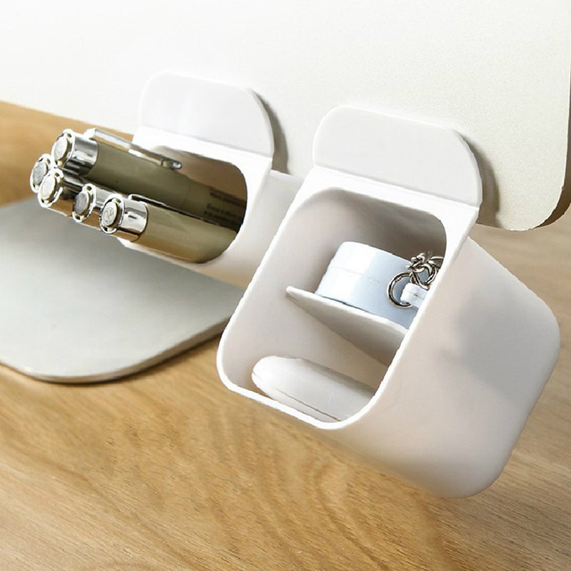 3Pcs Adhesive Screen Pen Holders Multi-function Desktop Stationery Boxes Office Supplies - Image 4