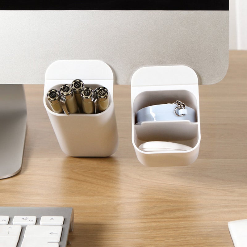 3Pcs Adhesive Screen Pen Holders Multi-function Desktop Stationery Boxes Office Supplies - Image 1