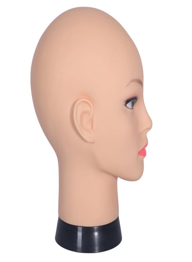 simnient Bald Female Mannequin Head Makeup Training Head Wig Head Professional Cosmetology for Wig Making and Display Hat Helmet Glasses Display Head Model with Free Clamp Stand - Image 5