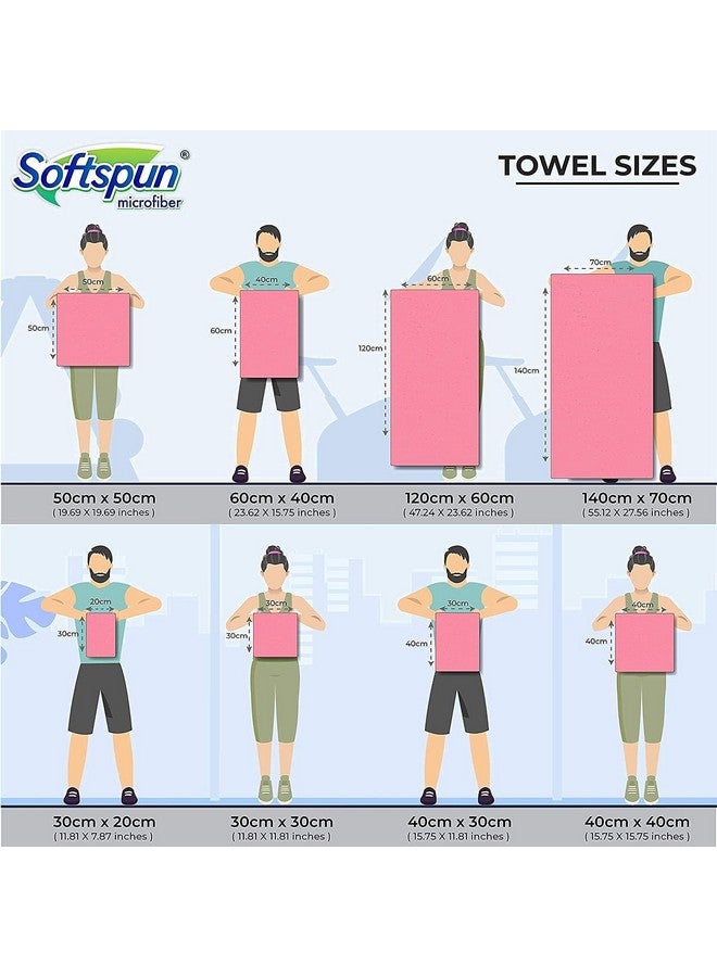سوفتسبون مناديل تنظيف من الألياف الدقيقة من SOFTSPUN - صغيرة جدًا، 26 × 26 سم، عبوة من قطعتين، متعددة الألوان. مناديل تنظيف متعددة الأغراض عالية الامتصاص وخالية من الوبر والخطوط لأجهزة الكمبيوتر المحمولة والهواتف المحمولة والشاشات والزجاج... - Image 2