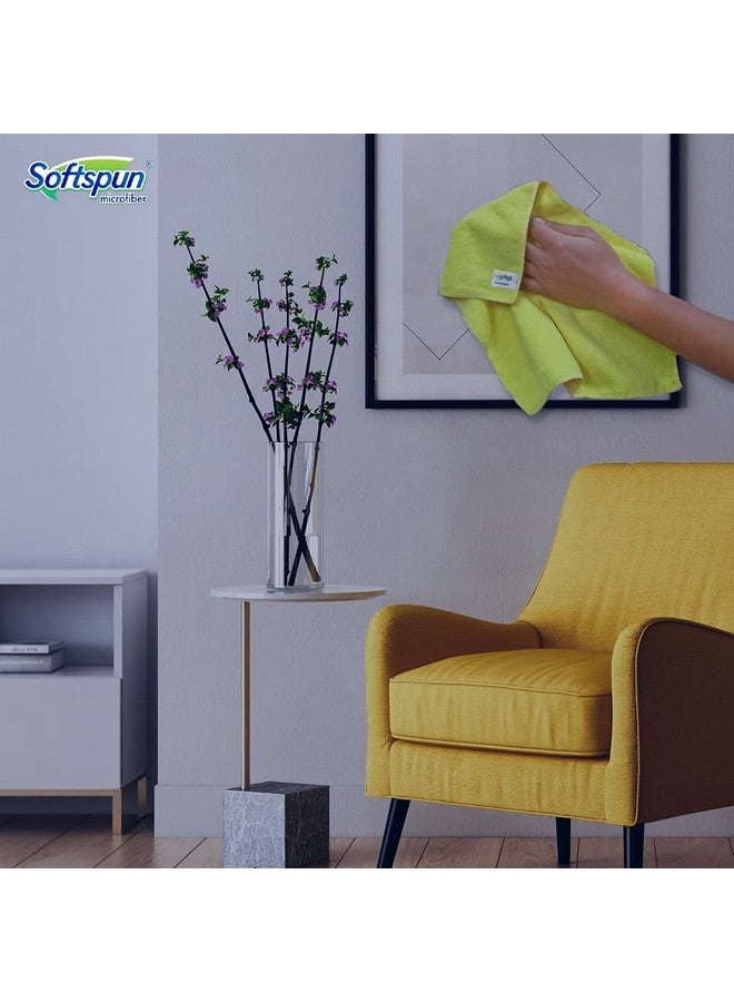 سوفتسبون مناديل تنظيف من الألياف الدقيقة من SOFTSPUN - صغيرة جدًا، 26 × 26 سم، عبوة من قطعتين، متعددة الألوان. مناديل تنظيف متعددة الأغراض عالية الامتصاص وخالية من الوبر والخطوط لأجهزة الكمبيوتر المحمولة والهواتف المحمولة والشاشات والزجاج... - Image 4