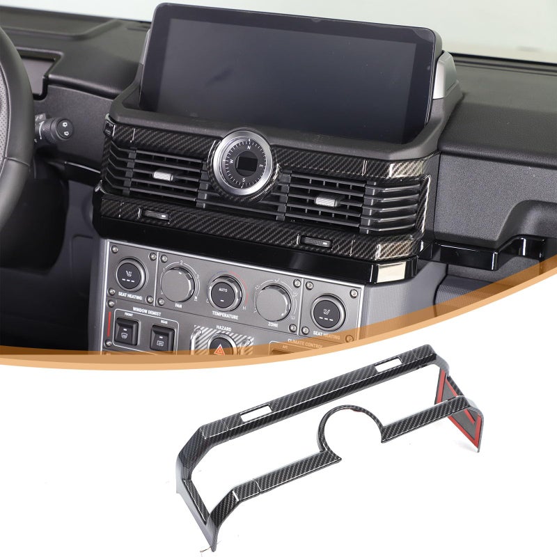 Tumukiw Center Console Air Outlet Cover Trim Compatible with INEOS Grenadier 20202024 Center Screen Under Air Conditioning Vents Trim Cover Interior Accessories Carbon Fiber