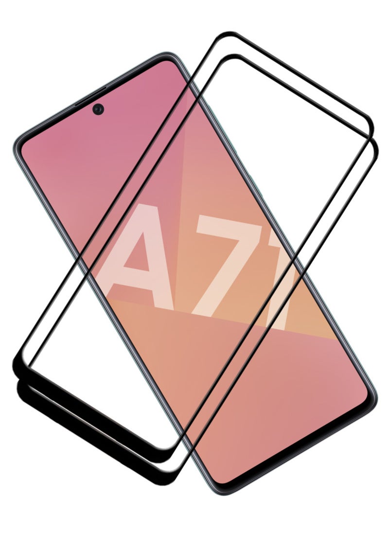 ACLIX 2 Pieces Antistatic ESD Dustproof Premium Quality High Definition Tempered Glass Screen Protector Designed For Samsung Galaxy A71 - Image 1