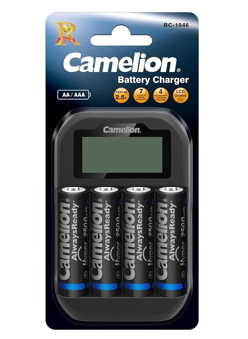 Camelion battery charger bc 1046 + aa 2100mah bp4 - Image 1