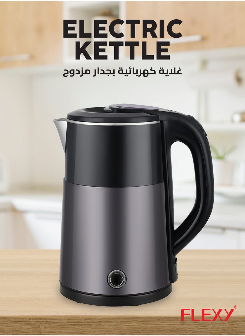 Flexy - FLEXY® 2.2L 1500W Electric Kettle Stainless Steel Water Boiler | Portable Pot, Instant Water Heater, Tea Maker | Auto Shut-Off, Boil-Dry Protection, 360° Swivel Base | Cool Handle - Image 1