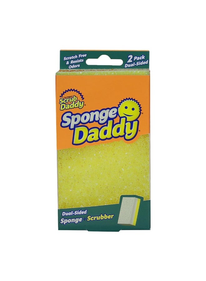 سى اى اف إسفنجة تنظيف مزدوجة الجوانب من سيف سبونج دادي + منظف، وسادة إسفنجية متعددة الأغراض لغسل الأطباق وتنظيف المنزل خالية من الخدوش، وسادة تنظيف ذات ملمس مرن ومقاومة للرائحة للمطبخ والمنزل والخارج - Image 1
