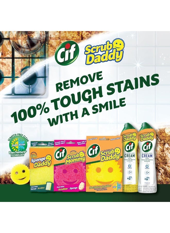 سى اى اف إسفنجة تنظيف مزدوجة الجوانب من سيف سبونج دادي + منظف، وسادة إسفنجية متعددة الأغراض لغسل الأطباق وتنظيف المنزل خالية من الخدوش، وسادة تنظيف ذات ملمس مرن ومقاومة للرائحة للمطبخ والمنزل والخارج - Image 2