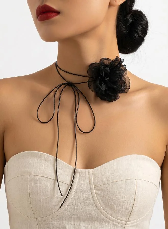 Lace Flower Long Necklace
