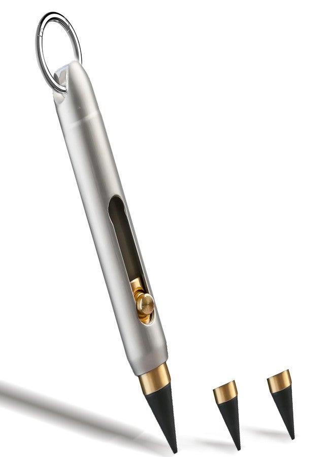 Tizee Infinity Pencil - Everlasting Metal Inkless Pen, Titanium Forever Erasable Pen for Sketch Drawing Writing | Mini Mechanical Pencil Keychain Gift for School Office - Image 1