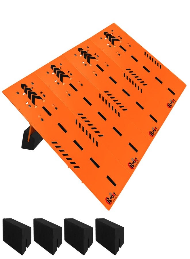 RCenjoy RC Car Jump Ramp Takeoff Board RC Ramp with Foam Base for Jumping Stunt Playset for 1/14 1/16 1/18 1/24 Remote Control Model Car, 4 Boards (Orange) - Image 1