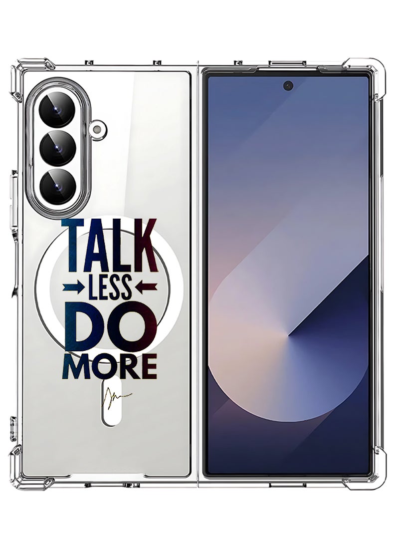 Theodor Magnetic Case for Samsung Galaxy Z Fold 7 Compatible with MagSafe Wireless Charging, Shockproof Phone Bumper Cover talk less do more - Image 1