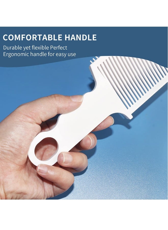 Blending Flat Top Comb, 2 Pieces Fade Combs, Professional Barber Cutting Comb Heat Resistant Clipper Comb for Men Salon Styling Tools – White - Image 4