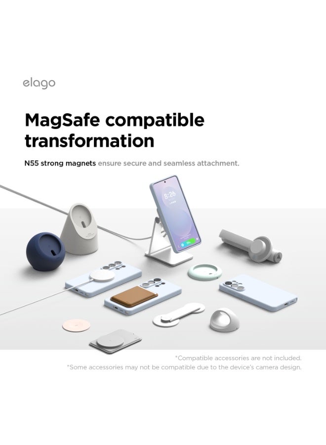 Elago Magnetic Liquid Silicone for Samsung Galaxy S26 ULTRA (2026) case cover with MagSafe Shockproof - Light Blue - Image 3