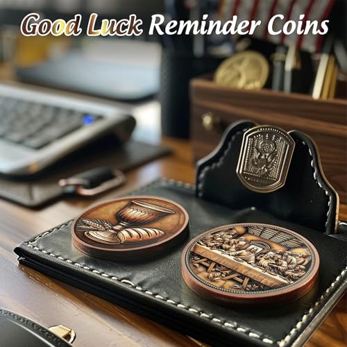 IELCJJ The Last Supper Christian Challenge Coin - Jesus Eucharist Religious Copper Token - Art God Pocket Bible Verses Coins for Study - Good Luck Commemorative Gifts for Men Women Kids - Image 5