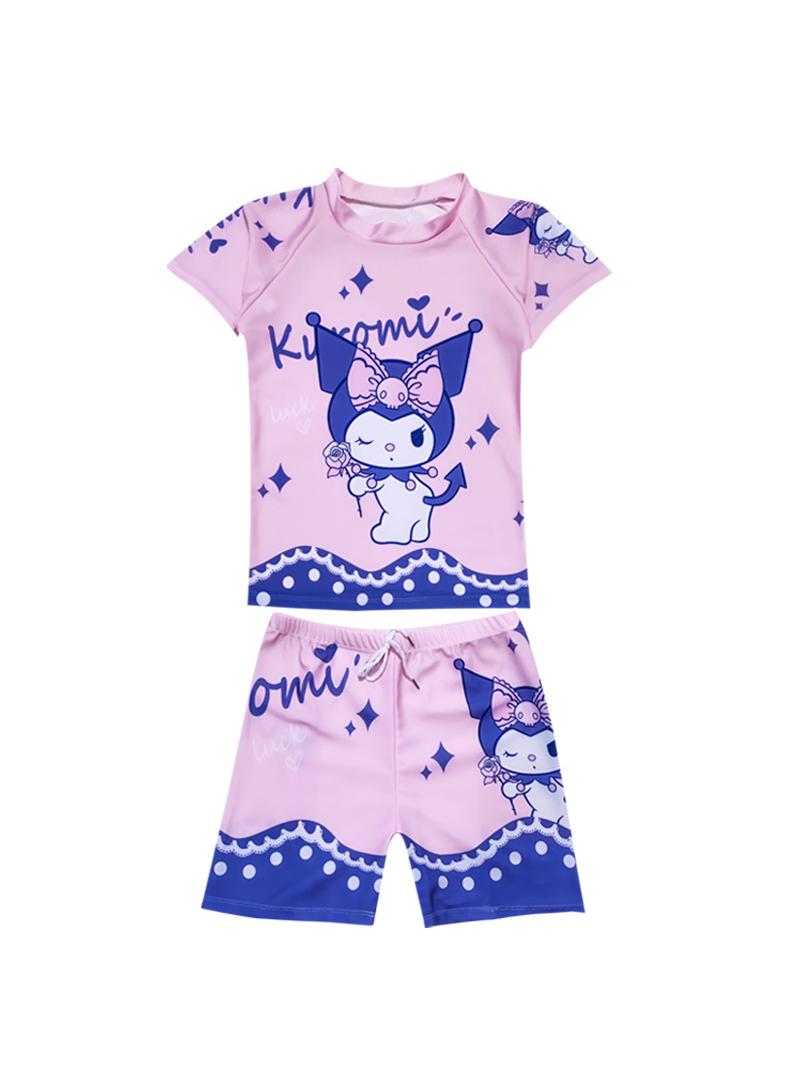 XiuWoo Kuromi Swimsuits for Girls Swimwear Cartoon Beach Bathing Suit with Swimming - Image 2