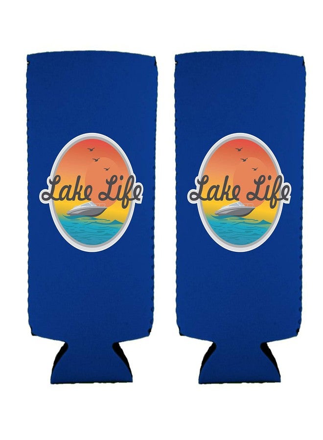 Coolie Junction Lake Life Slim Can Coolie (2 Pack, Royal Blue) - Image 2