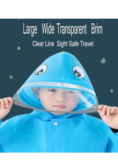 KASTWAVE Kids Rain Poncho, Children's raincoats, Kids Raincoat Girls Boys Reusable Rain Poncho Jacket, Waterproof Jacket with Hood Toddler Rainwear Rain Coat (Dinosaur M)  - Image 2