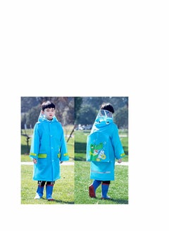 KASTWAVE Kids Rain Poncho, Children's raincoats, Kids Raincoat Girls Boys Reusable Rain Poncho Jacket, Waterproof Jacket with Hood Toddler Rainwear Rain Coat (Dinosaur M)  - Image 4