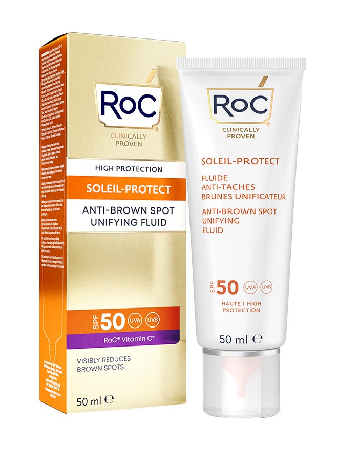 RoC سائل سولاي بروتيكت المضاد للبقع البنية، عامل حماية من الشمس 50+، 50 مل - Image 1