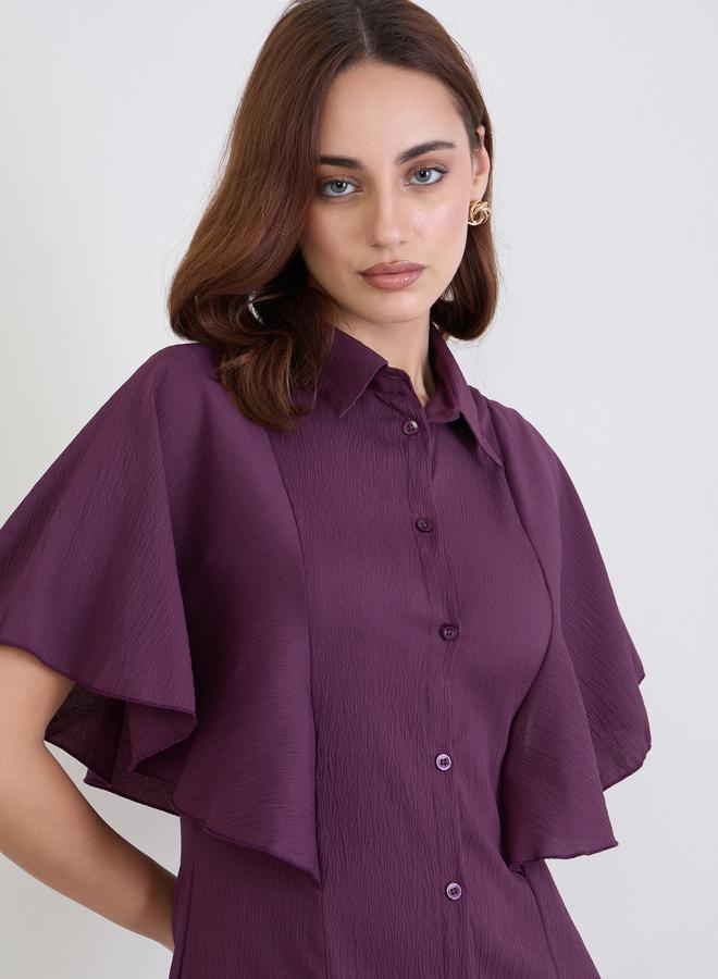 ستايلي فستان طويل بتصميم بلوزة بتفاصيل بارزة الملمس - Image 4