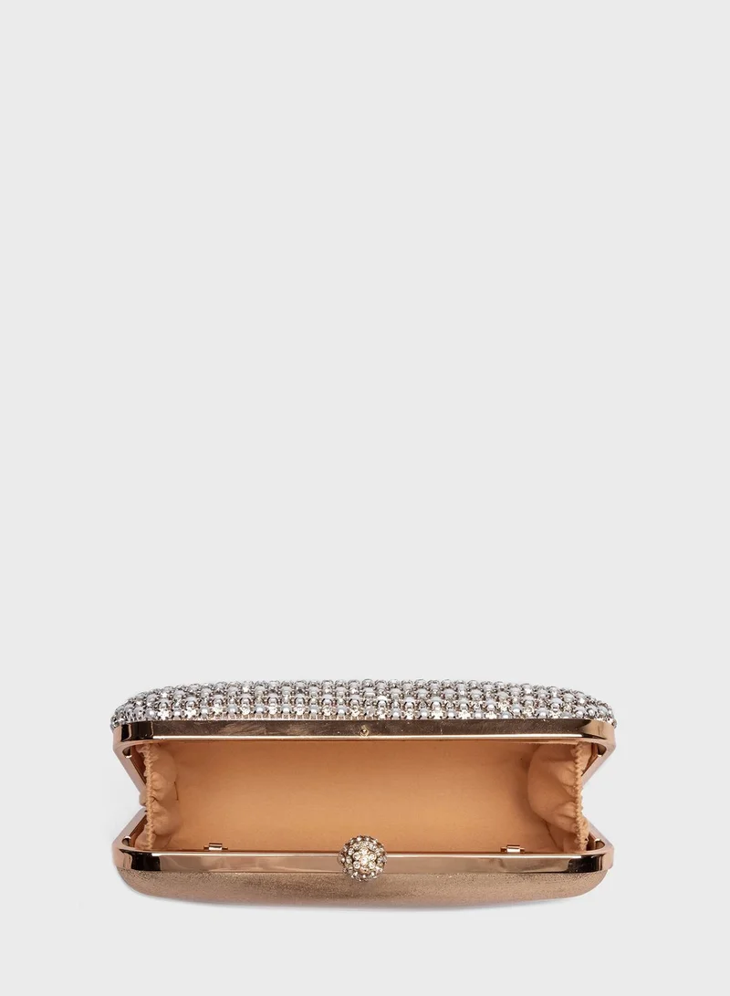 FYOR Embellished Chain Detail Clutch