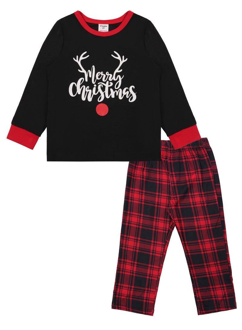 Unisex Kids Christmas Pajama Set 100% Soft Cotton Winter Sleepwear with Festive Holiday Prints Perfect for Boys and Girls  - Image 1