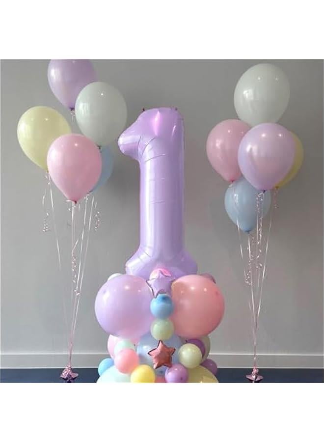 Light Purple 2 Balloons, 40 Inch Giant Lilac Helium Mylar Foil Number 0-9, Pastel Dusty Purple 2nd Birthday Balloon for Girls, Morados Numero Two Balloons for Women Anniversary Party Decorations  - Image 4