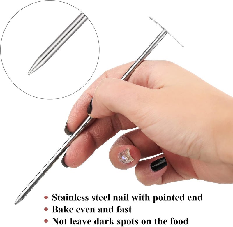 Newtay 12 Pcs Potato Baking Baked Nails, Stainless Steel Potato Baking Rods Potato Baking Gadgets Baking Heating Core Grill Spikes Baking Tools and Accessories for Home Kitchen, Silver - Image 4