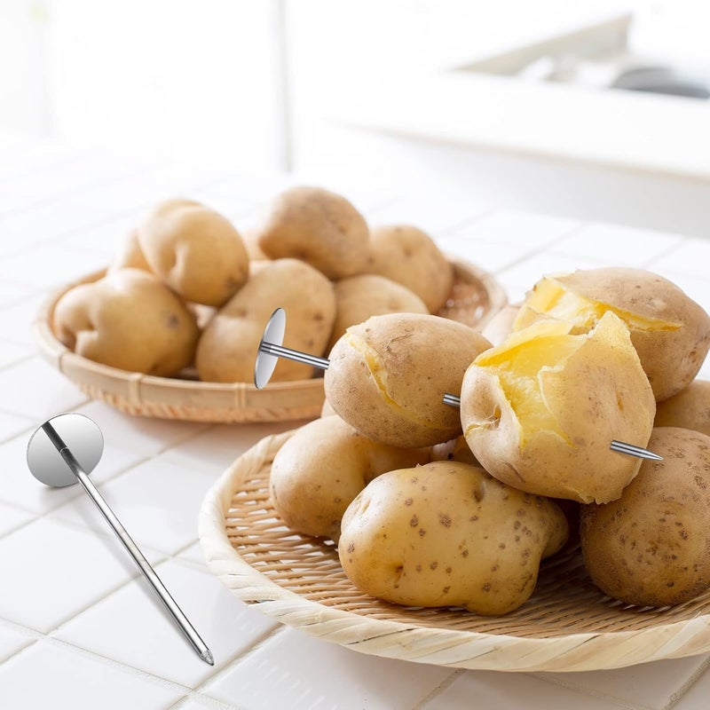 Newtay 12 Pcs Potato Baking Baked Nails, Stainless Steel Potato Baking Rods Potato Baking Gadgets Baking Heating Core Grill Spikes Baking Tools and Accessories for Home Kitchen, Silver - Image 5
