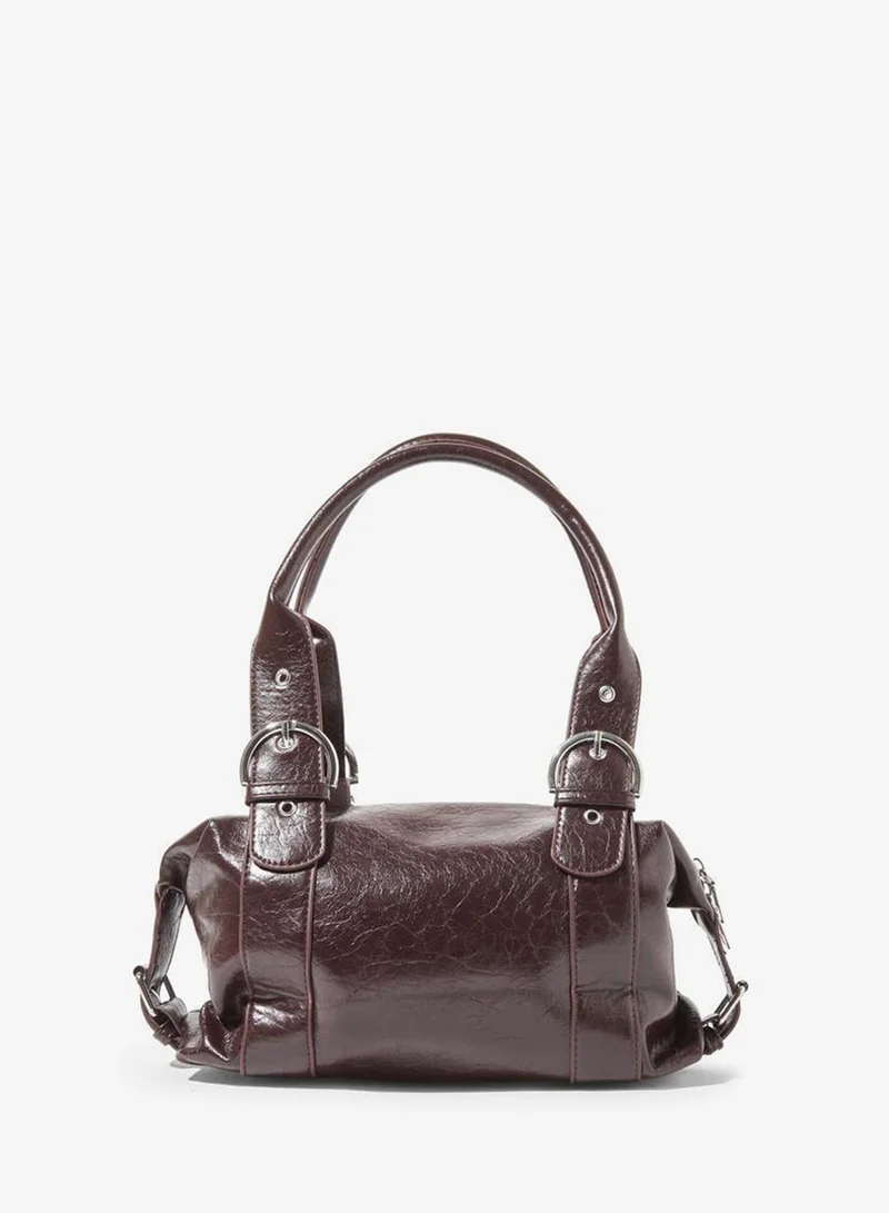 Styli  Brown Studded Barrel Shoulder Bag for Women | Best Price UAE