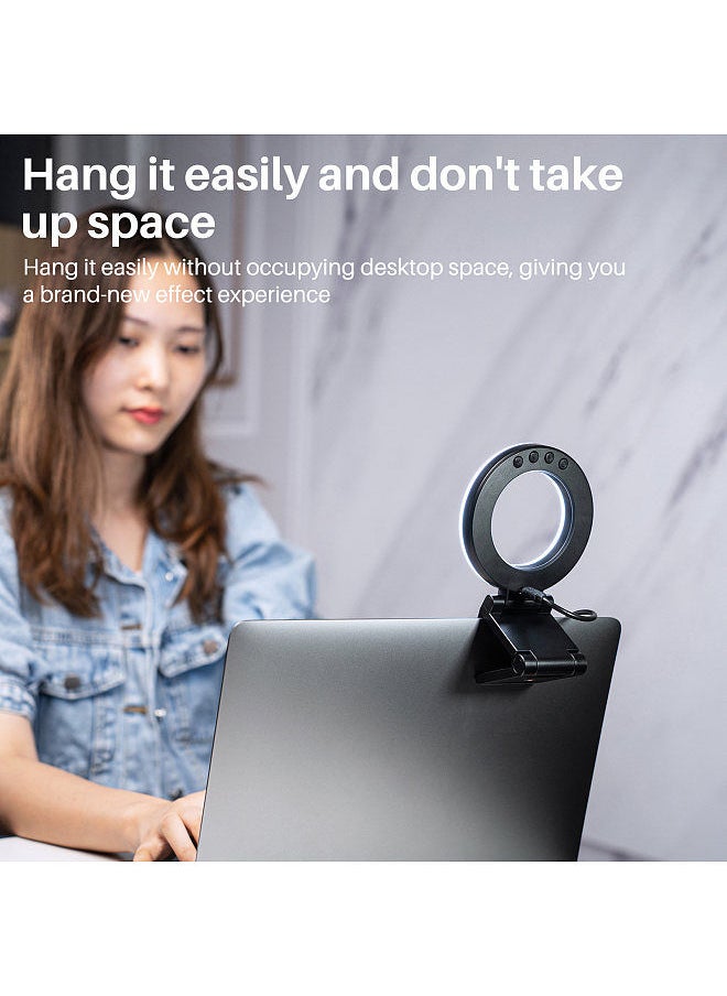 VIJIM - VIJIM CL07 4 Inch Clip-on LED Ring Light Laptop Video Conference Light 3 Lighting Modes 3000K-8000K Dimmable USB Powered for Live Streaming Online Education Meeting - Image 1