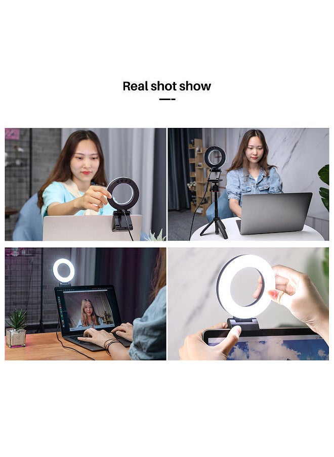 VIJIM - VIJIM CL07 4 Inch Clip-on LED Ring Light Laptop Video Conference Light 3 Lighting Modes 3000K-8000K Dimmable USB Powered for Live Streaming Online Education Meeting - Image 1
